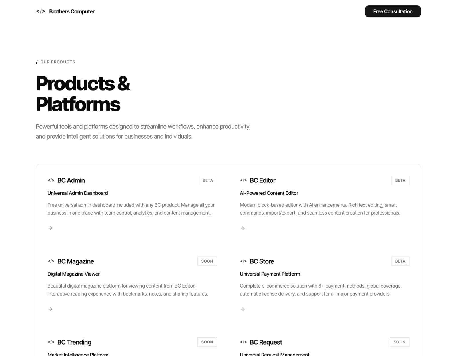 Brothers Computer Website screenshot 3